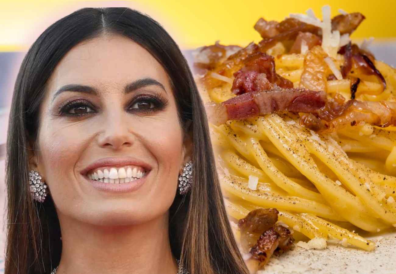 elisabetta gregoraci sorride e carbonara