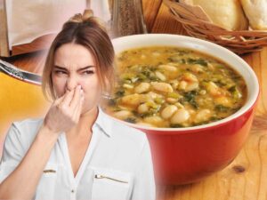 donna sente puzza e zuppa di fagioli