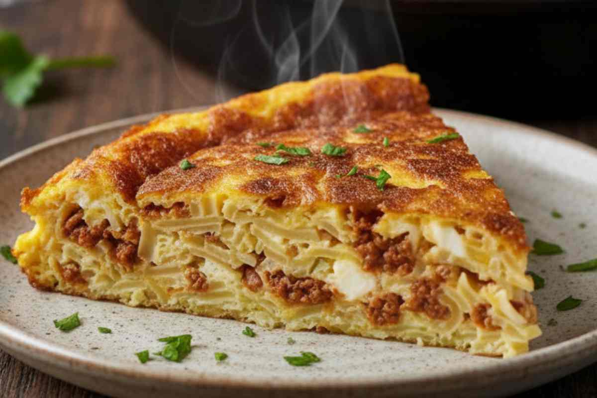 fetta di frittata con lasagna avanzata