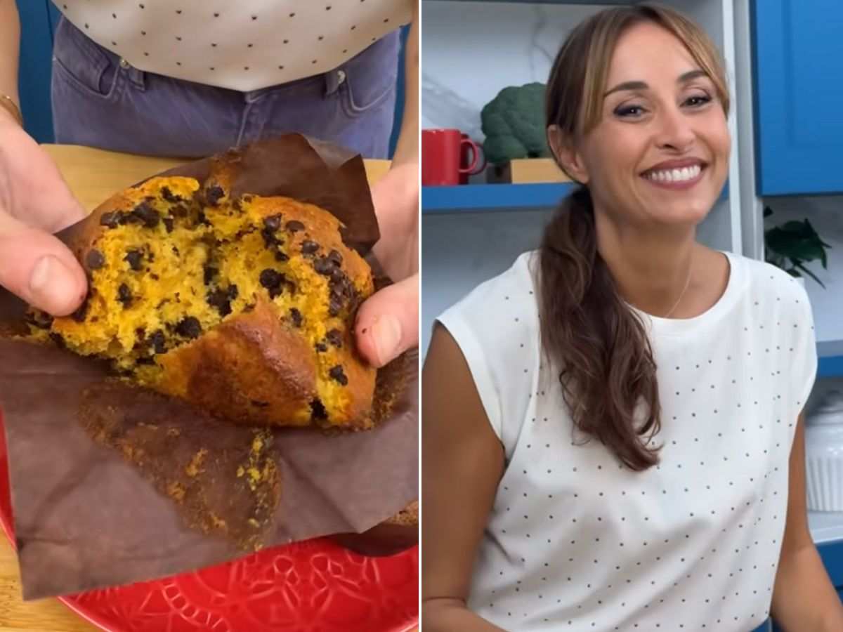 benedetta parodi sorridente e un muffin