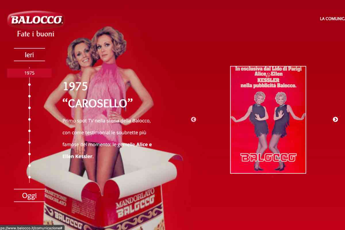 spot carosello balocco gemelle kessler