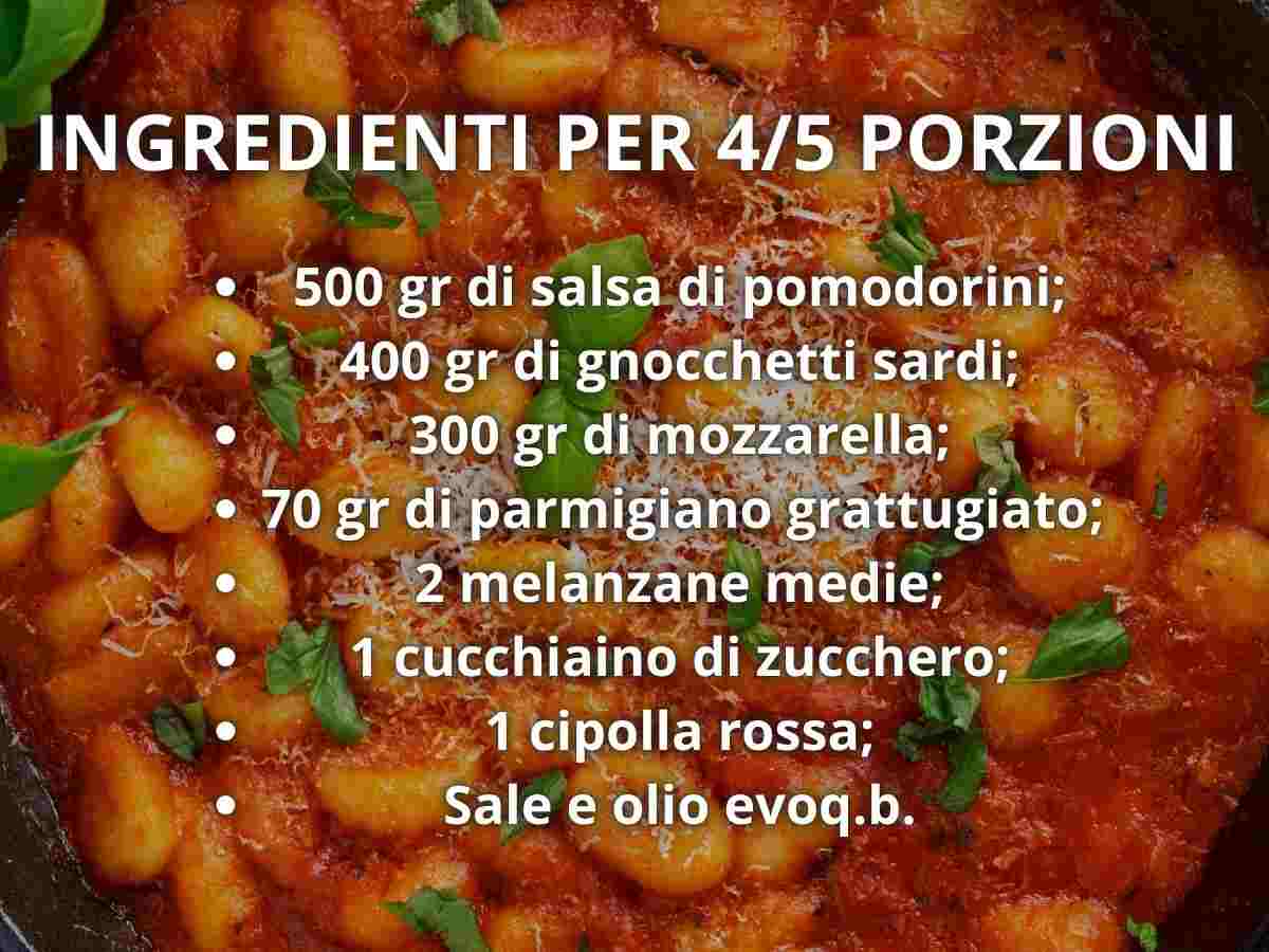 lista ingredienti per la pasta al cartoccio