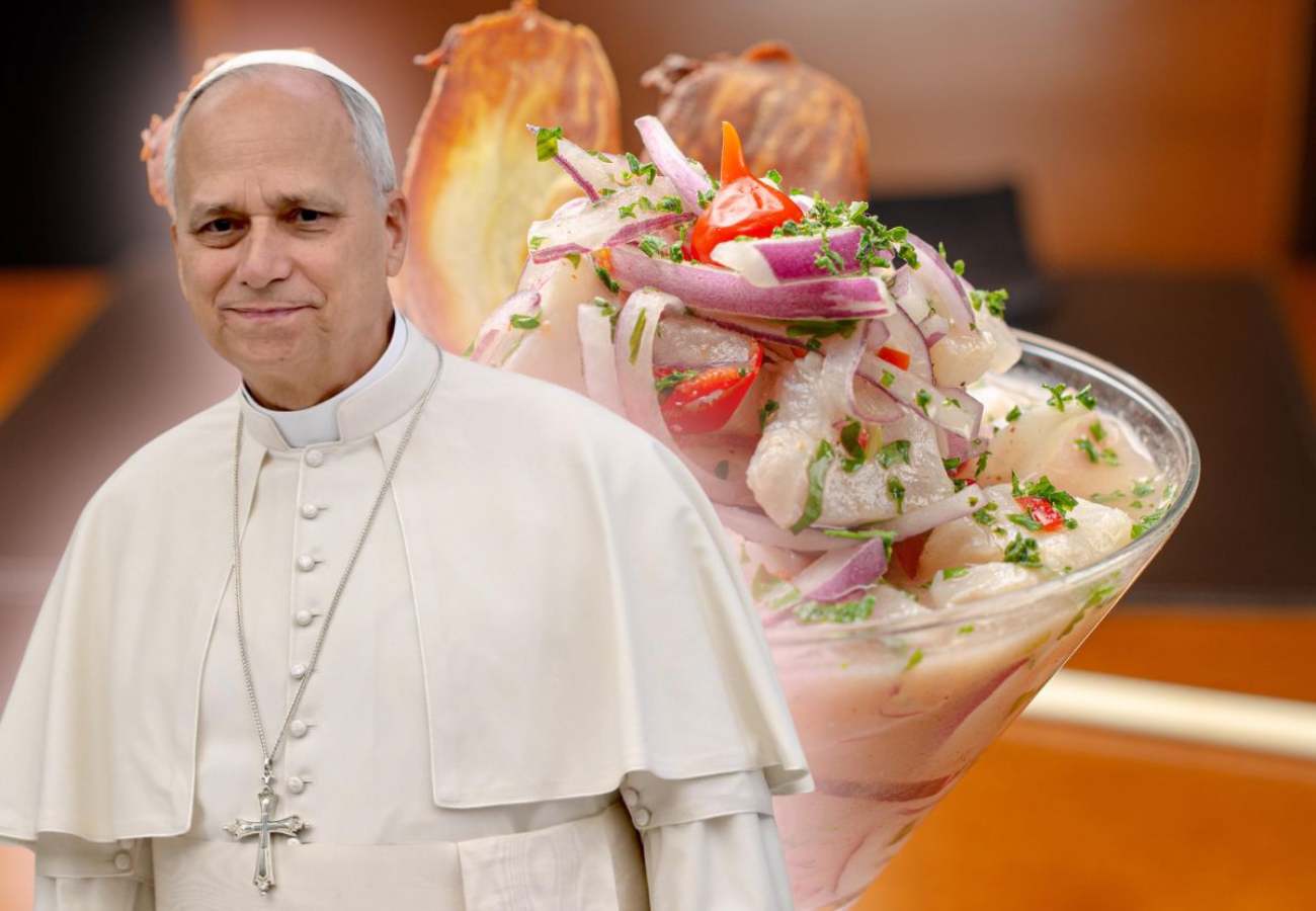 papa leone e ceviche sullo sfondo