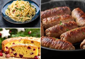 involtini, spaghetti e torta