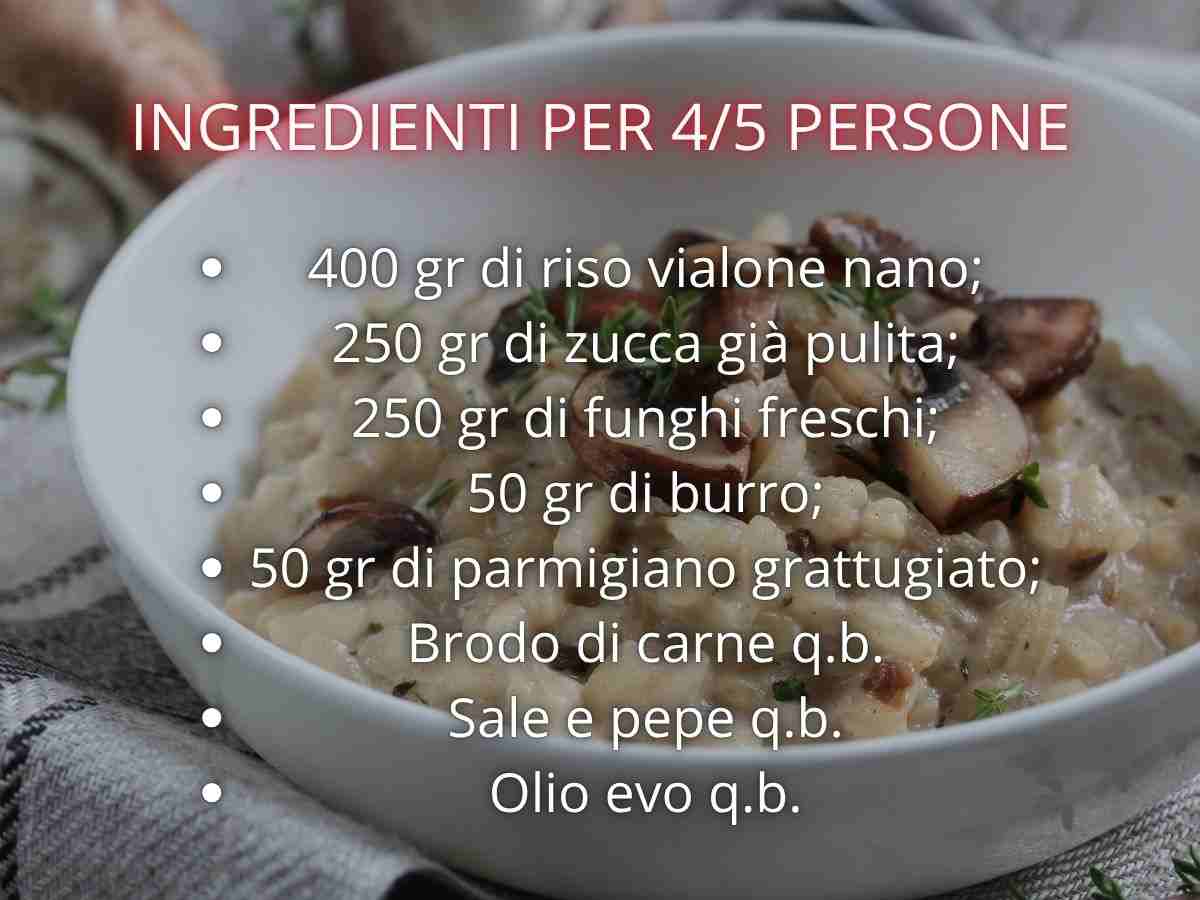 lista ingredienti risotto